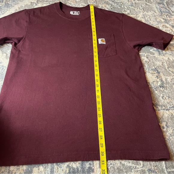 Carhartt Men's Burgundy Short Sleeve Tee - Picture 2 of 5